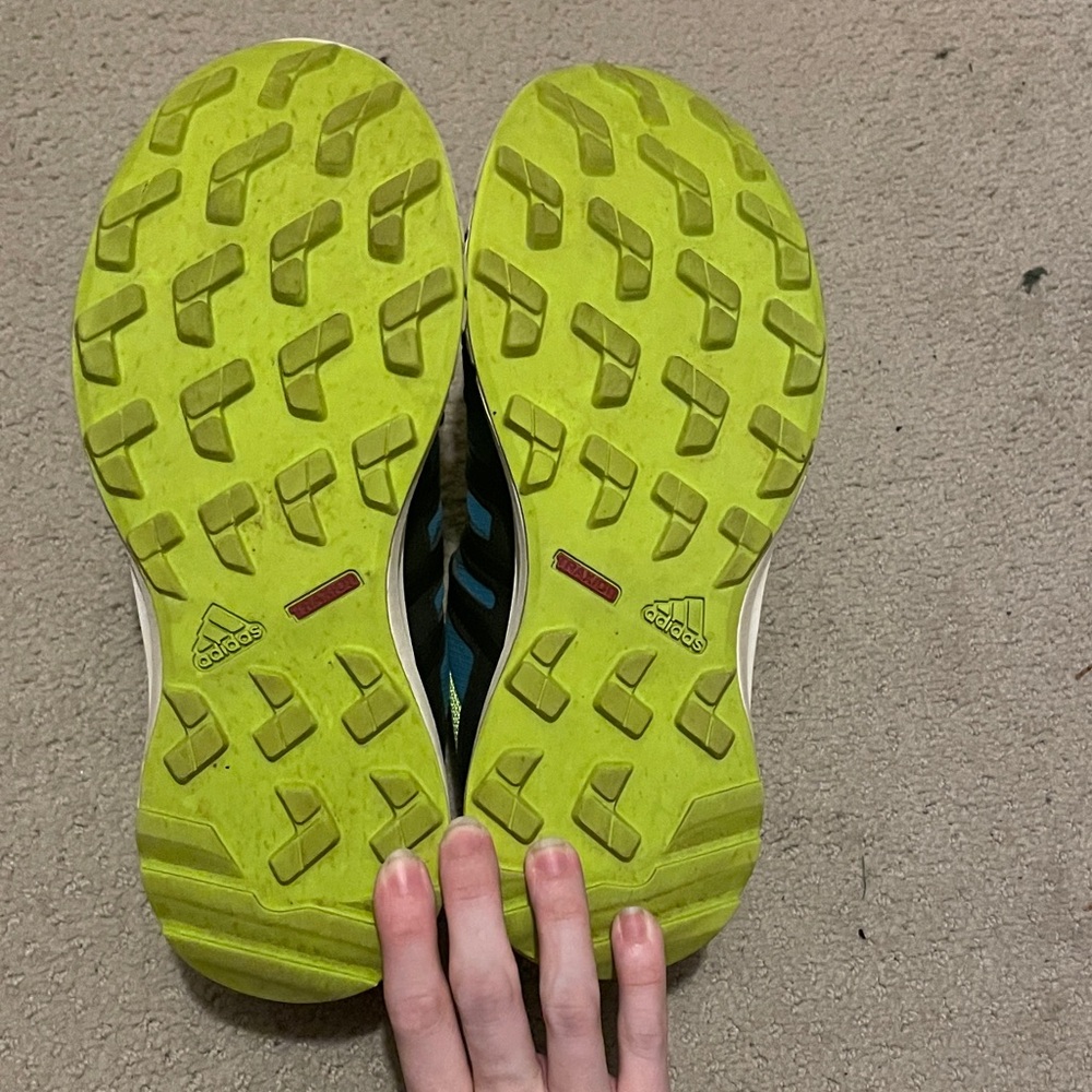 adidas Blue and Lime Green Gore-Tex Trail Sneakers - Picture 4 of 6